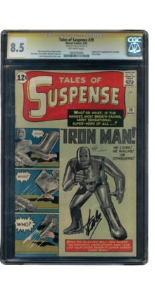 TALES OF SUSPENSE #39 CGC 8.5 SS STAN LEE SIGNED 1ST APP IRON MAN #1003705003