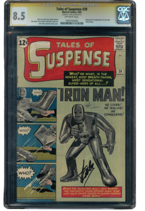 TALES OF SUSPENSE #39 CGC 8.5 SS STAN LEE SIGNED 1ST APP IRON MAN #1003705003