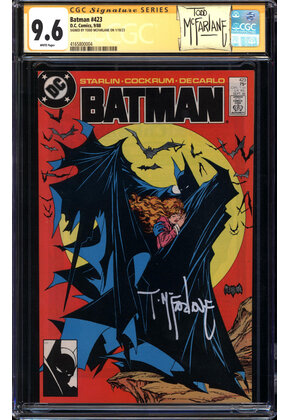 BATMAN #423 1st PRINTING CGC 9.6 SS TODD MCFARLANE WHITE CGC #4165800004