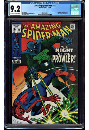 AMAZING SPIDER-MAN #78 CGC 9.2 OWW ORIGIN 1ST APP OF PROWLER CGC #2037500015