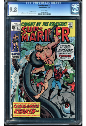 SUB-MARINER #27 CGC 9.8 WHITE HIGHEST GRADED CGC #0938938005