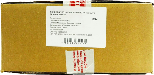 SHINING FATES ~ ELITE TRAINER BOX ETB 10 BOX CASE