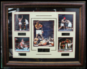 MUHAMMAD ALI  FAMOUS FIGHTS COLLAGE SIGNED CUSTOM FRAME