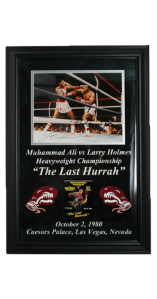 MUHAMMAD ALI  ALI VS FOREMAN SIGNED BY BOTH !! THE ROPE-A-DOPE FIGHT !