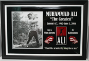 MUHAMMAD ALI IN TRAINING SWINGING A BIG AXE. SIGNED ! FRAMED