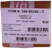 SV06 SCARLET AND VIOLET  TWILIGHT MASQUERADE (6) BOOSTER BOX  CASE (2024)