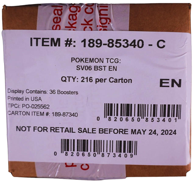 SV06 SCARLET AND VIOLET  TWILIGHT MASQUERADE (6) BOOSTER BOX  CASE (2024)