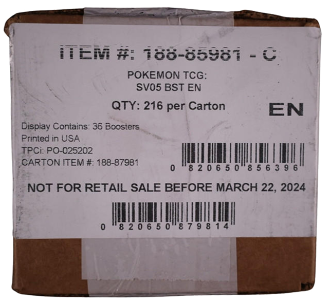 SV05 SCARLET AND VIOLET  TEMPORAL FORCES (6) BOOSTER BOX CASE (2024)