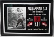 MUHAMMAD ALI IN TRAINING SWINGING A BIG AXE. SIGNED ! FRAMED