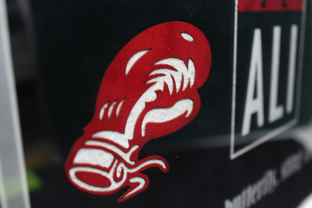 MUHAMMAD ALI IN TRAINING SWINGING A BIG AXE. SIGNED ! FRAMED