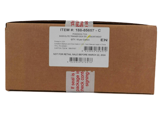 SV05 SCARLET AND VIOLET TEMPORAL FORCES  ETB 10 BOX CASE (2024)