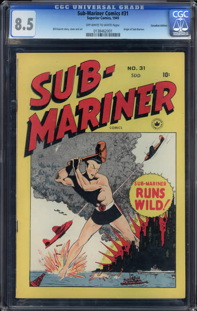 SUB-MARINER COMICS #31 CGC 8.5 OWW 1941 CGC #0138462001