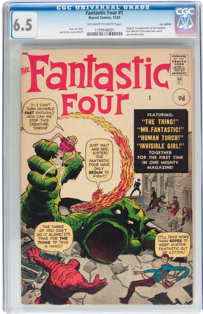 FANTASTIC FOUR #1 CGC 6.5 OWW UK PRICE VARIANT CGC #1199948001