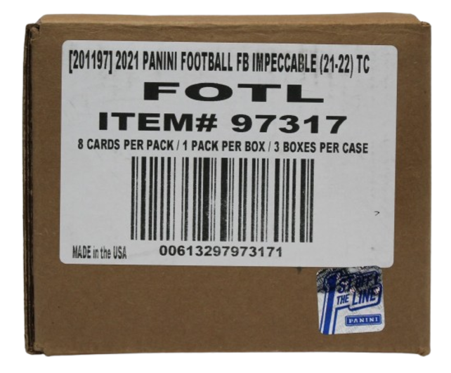 2021 PANINI IMPECCABLE FOOTBALL FIRST OFF THE LINE HOBBY 3 BOX CASE