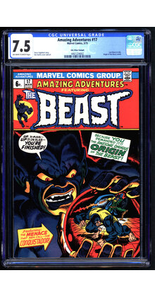AMAZING ADVENTURES #17 OWW CGC 7.5 RARE UK PRICE VARIANT LAST BEAST#4461224002