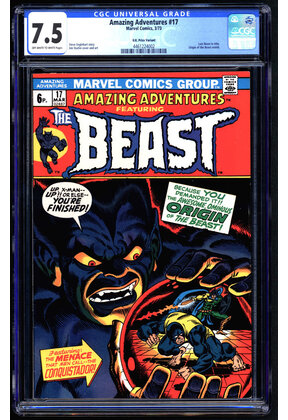 AMAZING ADVENTURES #17 OWW CGC 7.5 RARE UK PRICE VARIANT LAST BEAST#4461224002
