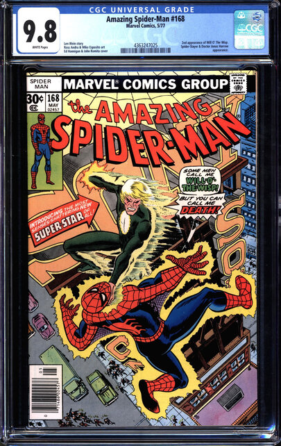 AMAZING SPIDER-MAN #168 CGC 9.8 WHITE 2ND APP WILL O' THE WISP CGC #4363247025