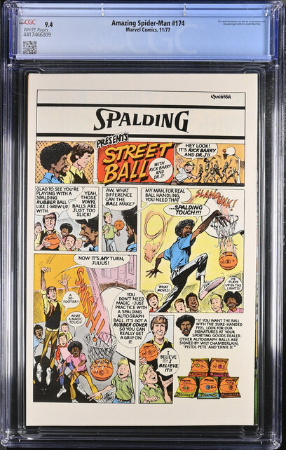 AMAZING SPIDER-MAN #174 CGC 9.4 WHITE CGC #4417466009 WITH FREE SHIPPING !
