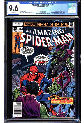 AMAZING SPIDER-MAN #180 CGC 9.6 WHITE PAGES GREEN GOBLIN APP CGC #4363247001