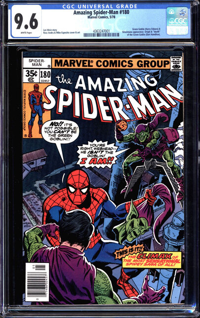 AMAZING SPIDER-MAN #180 CGC 9.6 WHITE PAGES GREEN GOBLIN APP CGC #4363247001