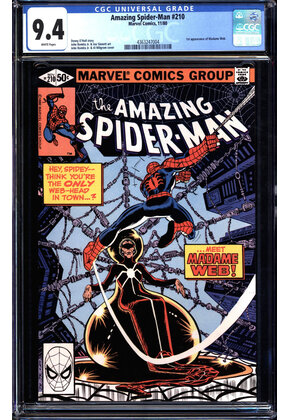 AMAZING SPIDER-MAN #210 CGC 9.4 WHITE 1ST APP OF MADAME WEB #4363247004