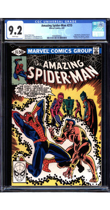 AMAZING SPIDER-MAN #215 CGC 9.2 WHITE PAGES SUB-MARINER COVER CGC #4364602002
