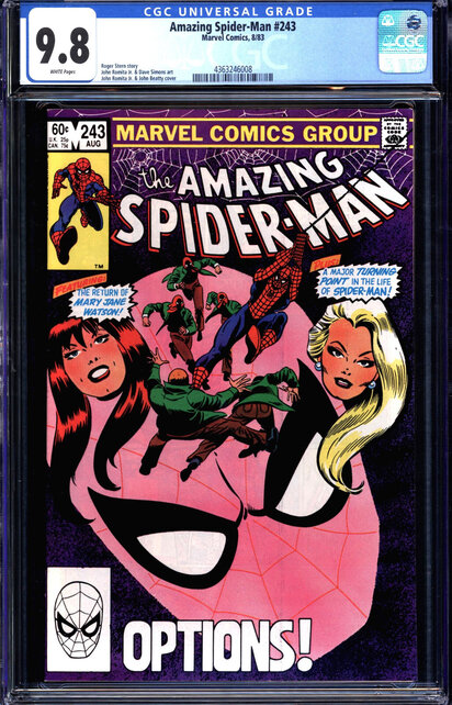 AMAZING SPIDER-MAN #243 CGC 9.8 WHITE PAGES CGC #4363246008
