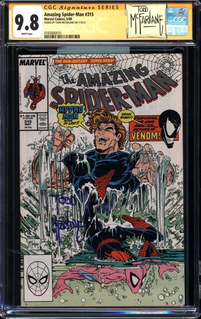 AMAZING SPIDER-MAN #315 CGC 9.8 SS TODD MCFARLANE 1ST VENOM COVER #4165800010