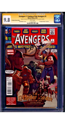 AVENGERS #1 CGC 9.8 2X SS STAN LEE, ROMITA JR. EL CAPITAN THEATER #1118277037
