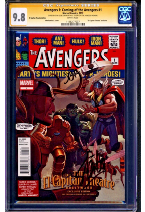 AVENGERS #1 CGC 9.8 2X SS STAN LEE, ROMITA JR. EL CAPITAN THEATER #1118277037