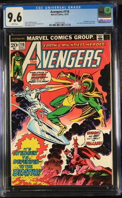AVENGERS #116 CGC 9.6 WHITE PAGES DEFENDERS X-OVER CGC #4488767006