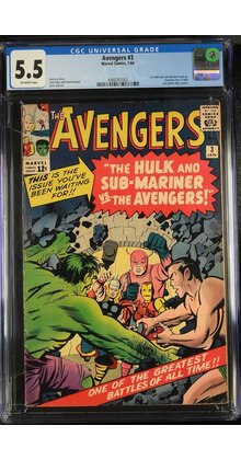 AVENGERS #3 CGC 5.5 1ST HULK SUB-MARINER TEAM UP CGC #4488767003