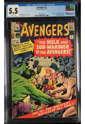 AVENGERS #3 CGC 5.5 1ST HULK SUB-MARINER TEAM UP CGC #4488767003