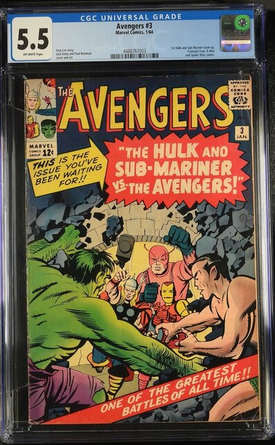 AVENGERS #3 CGC 5.5 1ST HULK SUB-MARINER TEAM UP CGC #4488767003