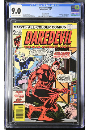 DAREDEVIL #131 CGC 9.0 OWW UK VARANT ORIGIN 1ST APP THE NEW BULLSEYE #4488769003