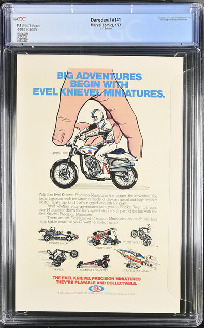 DAREDEVIL #141 CGC 9.4 UK PRICE VARIANT HIGHEST GRADED 1 OF 2 9.4's #449390305