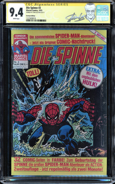 DIE SPIMME #2 CGC 9.4 GERMAN EDITION SPIDERMAN SS STAN LEE SIGNED #1227609019