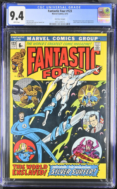 FANTASTIC FOUR #123 CGC 9.4 UK PRICE VARIANT SINGLE HIGHEST GRADED #4461224015