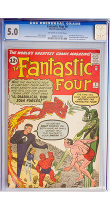 FANTASTIC FOUR #6 CGC 5.0 OWW 2ND APP DR DOOM 1ST MARVEL TEAM-UP #10069131003