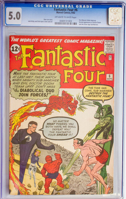 FANTASTIC FOUR #6 CGC 5.0 OWW 2ND APP DR DOOM 1ST MARVEL TEAM-UP #10069131003