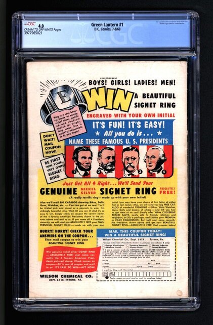GREEN LANTERN #1 CGC 4.0 GREEN LANTERN'S ORIGIN RETOLD CGC #3977965021