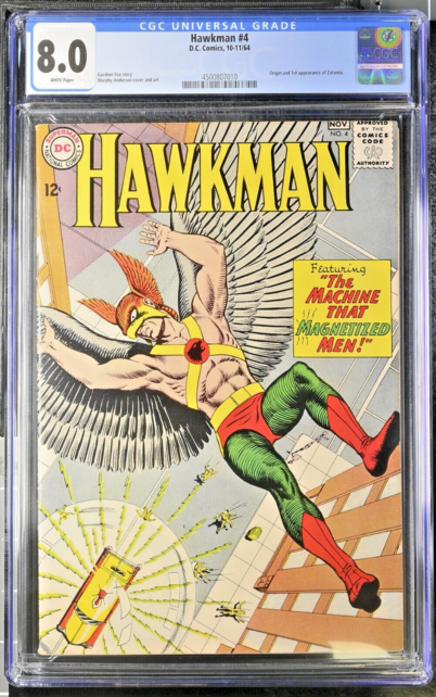 HAWKMAN #4 CGC 8.0 WJITE PAGES ORIGIN AND 1ST APP OF ZATANNA CGC #4500807010