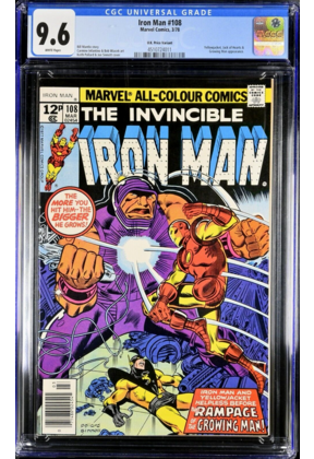 IRON MAN #108 CGC 9.6 WHITE PAGES, THE ONLY GRADED UK PRICE VARIANT! #4510724011