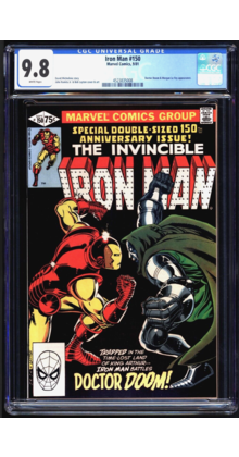 IRON MAN #150 CGC 9.8 WHITE DR DOOM BATTLE COVER #452385008
