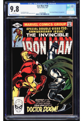IRON MAN #150 CGC 9.8 WHITE DR DOOM BATTLE COVER #452385008