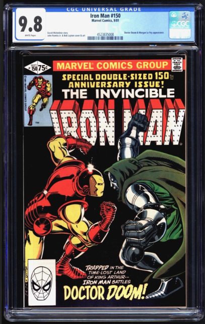 IRON MAN #150 CGC 9.8 WHITE DR DOOM BATTLE COVER #452385008