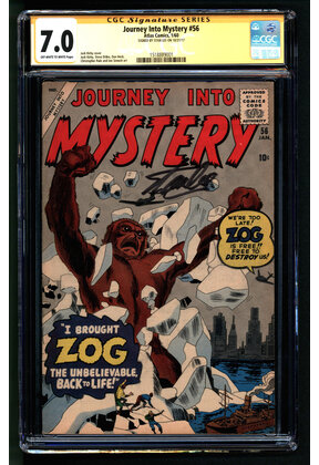 JOURNEY INTO MYSTERY #56 CGC 7.0 SS STAN LEE SINGLE HIGHEST GRADED #1518889001