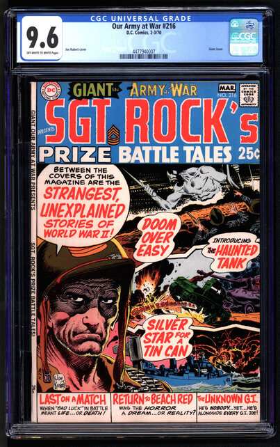 OUR ARMY AT WAR #216 OWW CGC 9. 6 Off White to White GIANT ISSUE CGC #4477940007