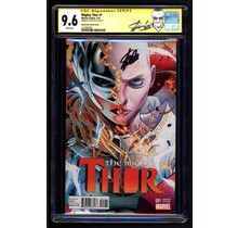 MIGHTY THOR #1 (2016) CGC 9.6 WHITE VARIANT SS STAN LEE SIGNED #1227830001