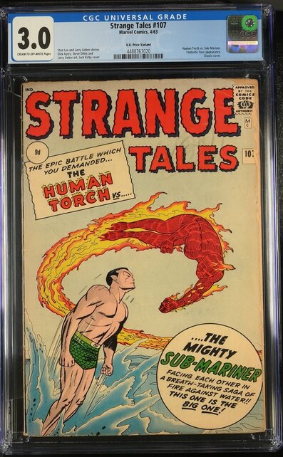 STRANGE TALES #107 CGC 3.0 RARE UK PRICE VARIANT ONLY 8 GRADED CGC #4488767020